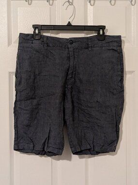 Toscano Firenze 100% linen flat front shorts size 32